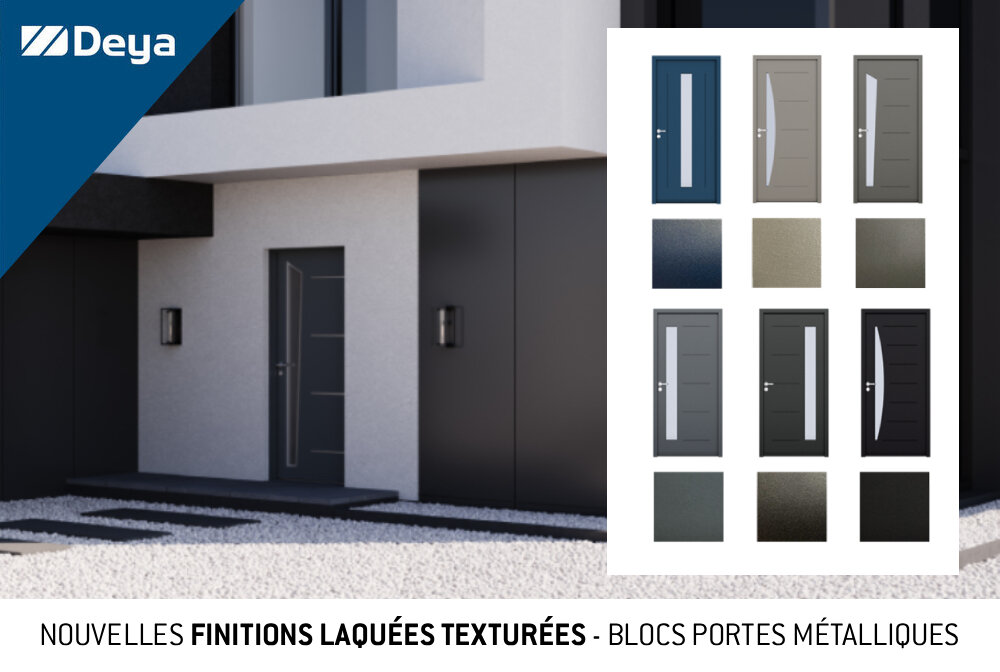 Blocs portes métalliques : Finitions laquées texturées
